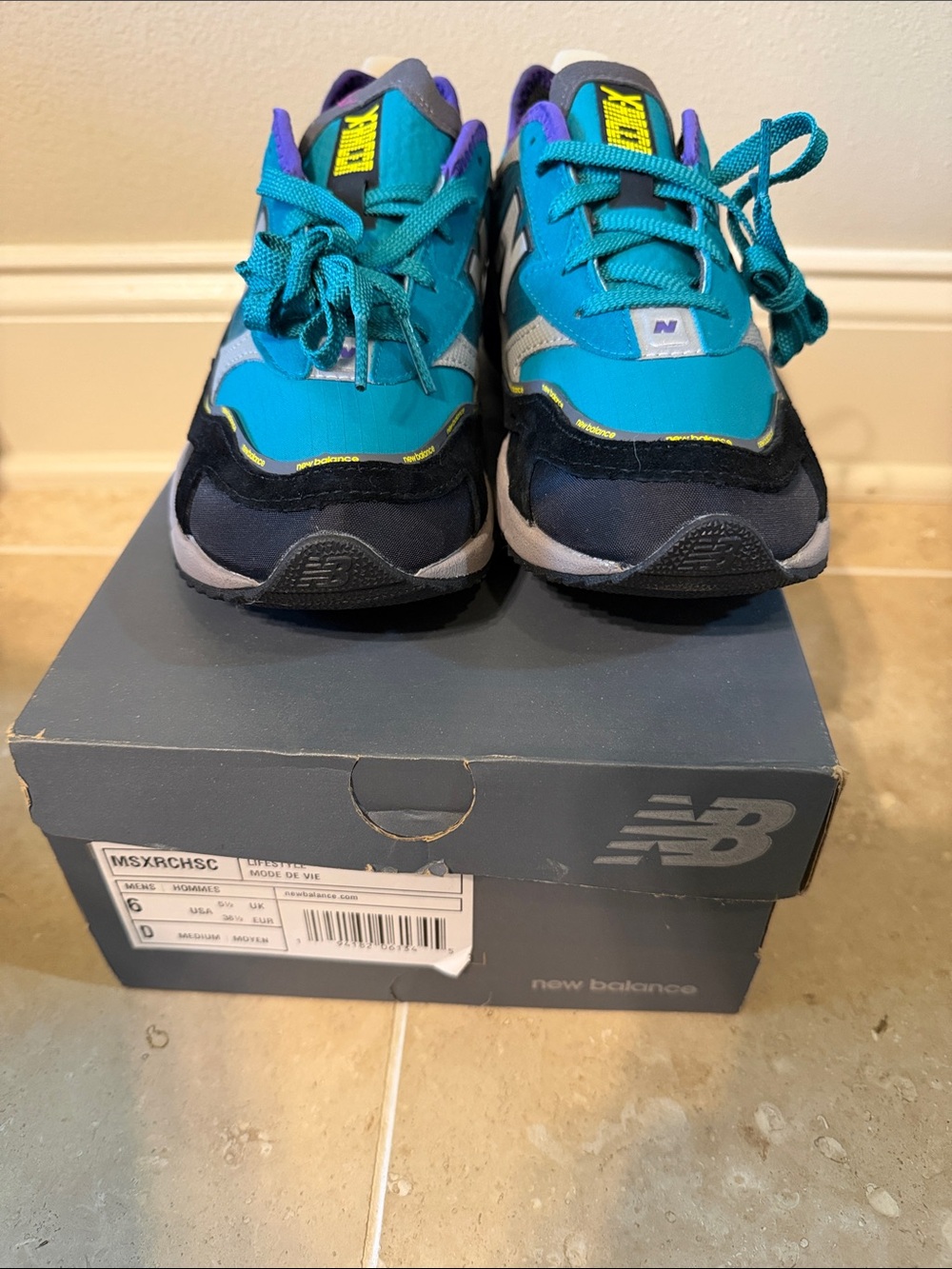 New Balance Teal, Navy & Purple Retro-Style Sneakers